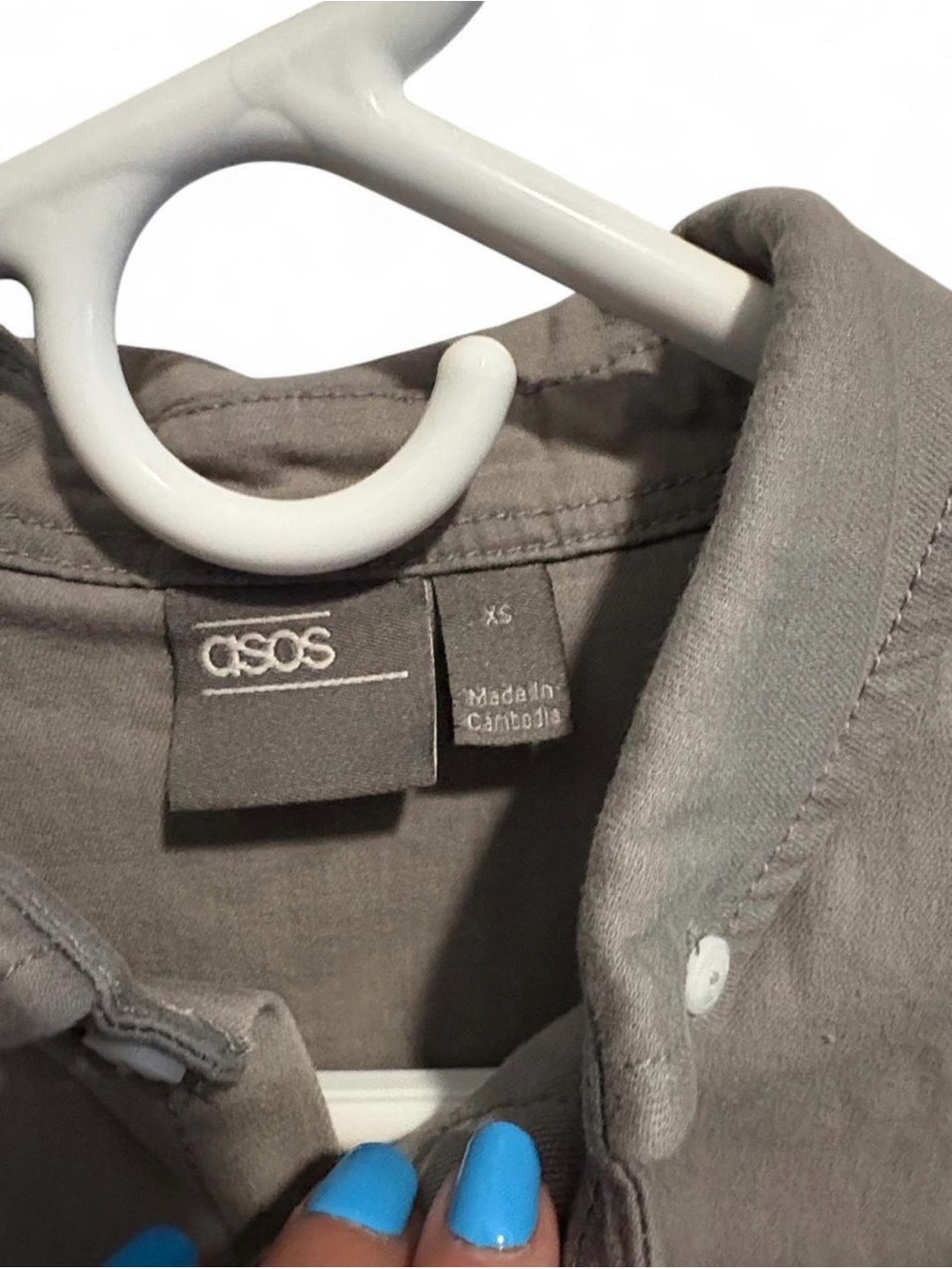 ASOS Men's Button-Down Shirt in Light Gray - Picture 2 of 3